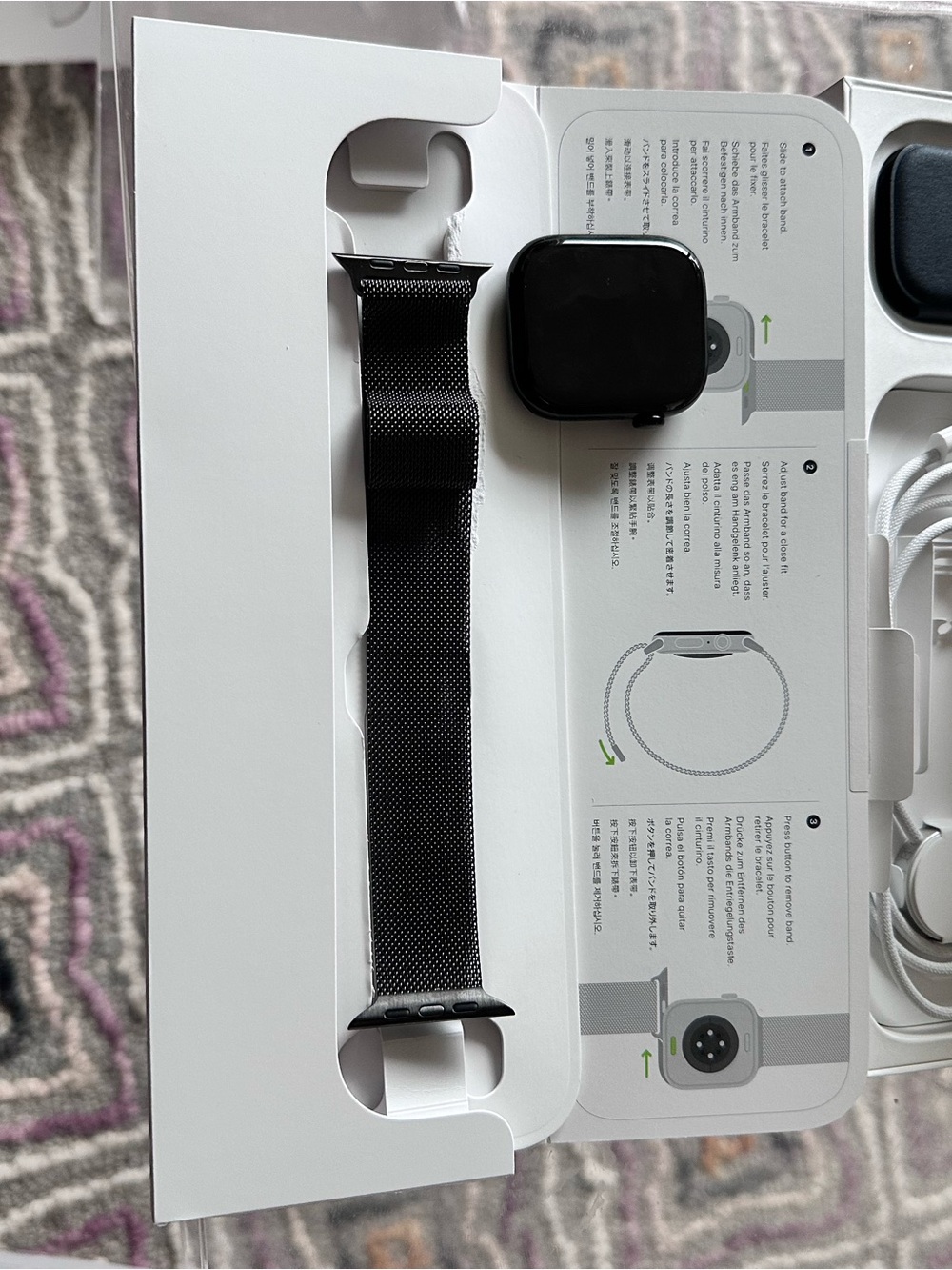 Apple Black Milanese Loop Smartwatch Band with Black Case